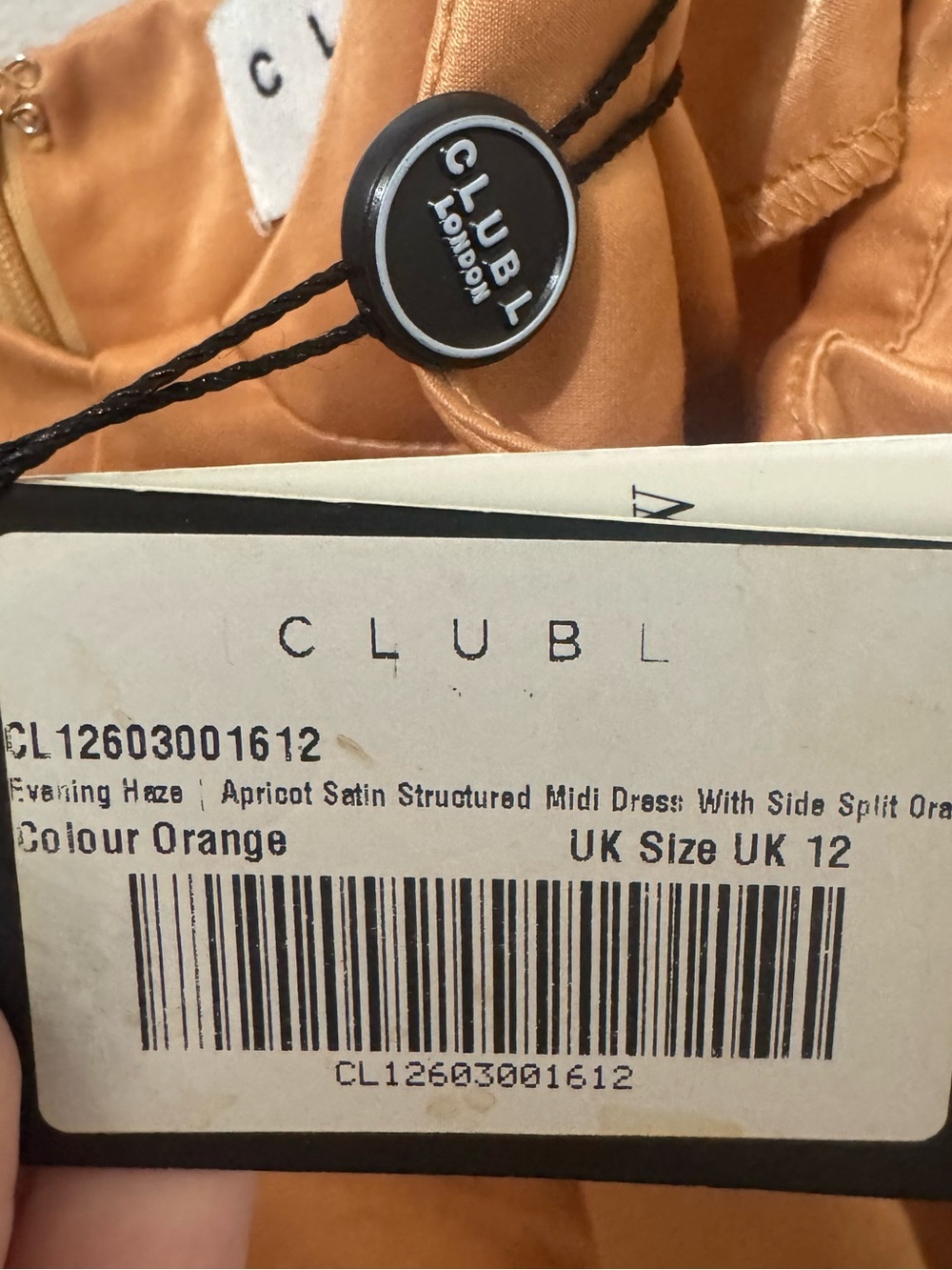 Club L London Satin Slip Dress in Orange Size 8 - Picture 6 of 8